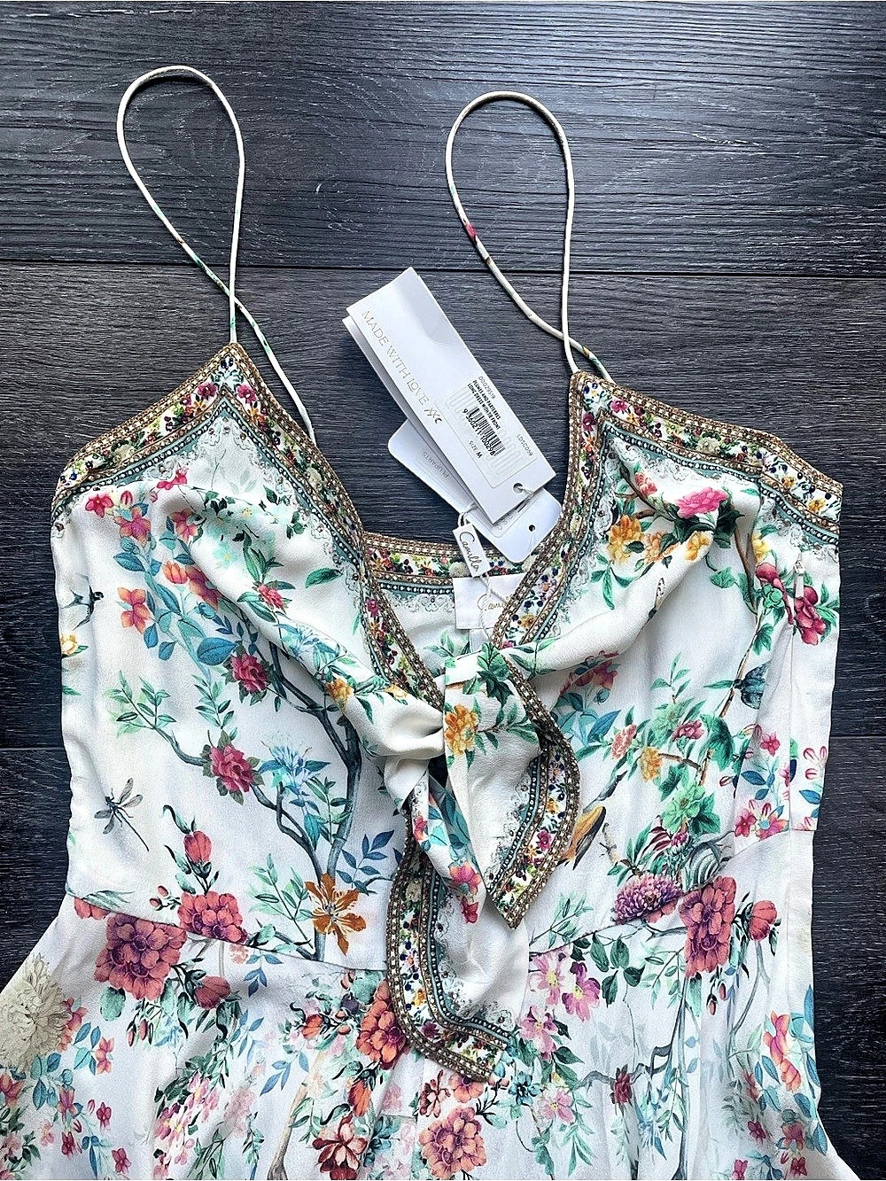 Camilla Pushing Daisies Floral Maxi Dress in White & Multicolor | Size M | NWT